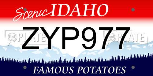 ZYP977 Idaho License Plate