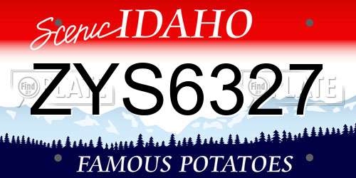 ZYS6327 Idaho License Plate