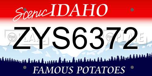 ZYS6372 Idaho License Plate
