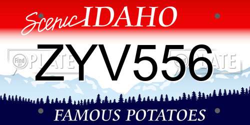 ZYV556 Idaho License Plate