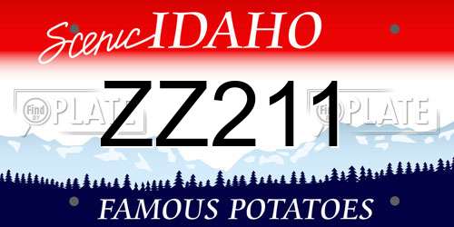 ZZ211 Idaho License Plate