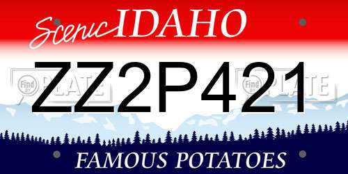 ZZ2P421 Idaho License Plate
