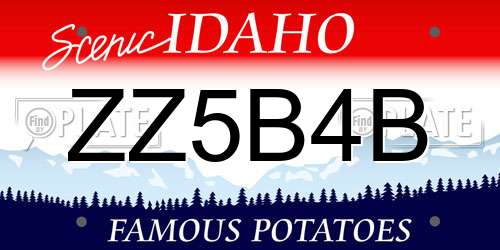 ZZ5B4B Idaho License Plate