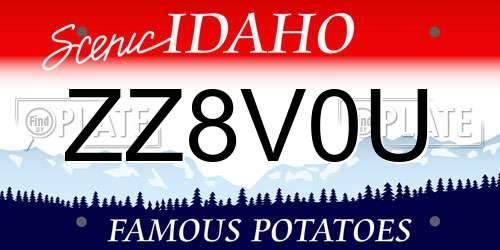 ZZ8V0U Idaho License Plate