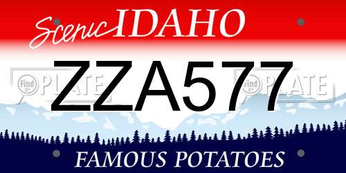 ZZA577 Idaho License Plate