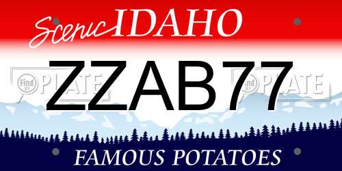ZZAB77 Idaho License Plate