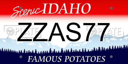 ZZAS77 Idaho License Plate