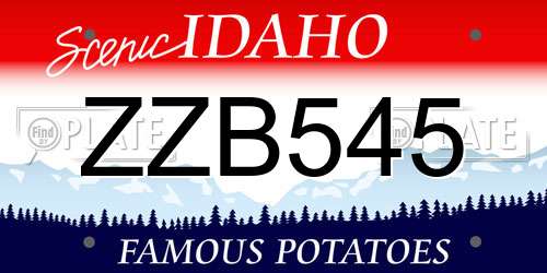 ZZB545 Idaho License Plate