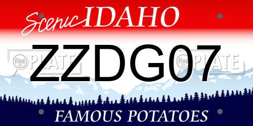 ZZDG07 Idaho License Plate