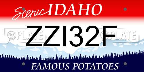 ZZI32F Idaho License Plate