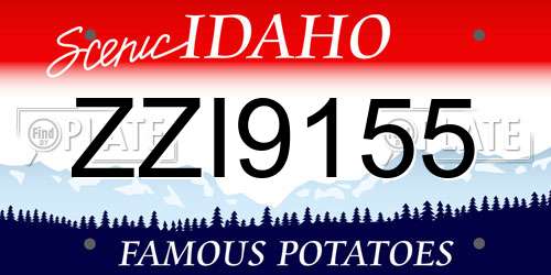 ZZI9155 Idaho License Plate