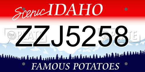 ZZJ5258 Idaho License Plate