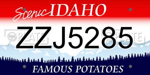 ZZJ5285 Idaho License Plate