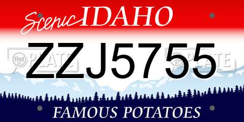ZZJ5755 Idaho License Plate