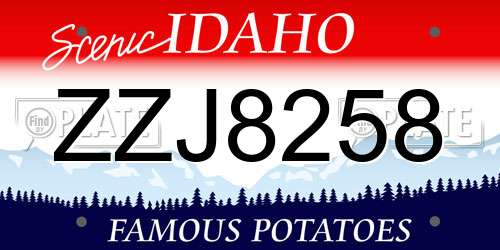 ZZJ8258 Idaho License Plate