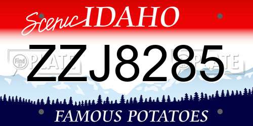 ZZJ8285 Idaho License Plate