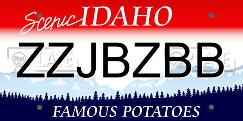 ZZJBZBB Idaho License Plate