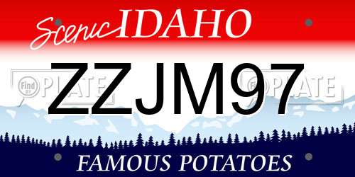 ZZJM97 Idaho License Plate
