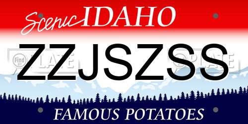 ZZJSZSS Idaho License Plate
