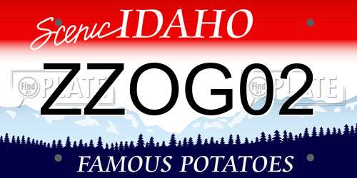 ZZOG02 Idaho License Plate