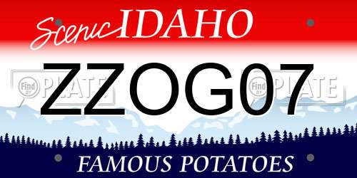 ZZOG07 Idaho License Plate
