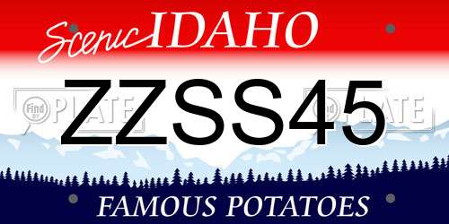 ZZSS45 Idaho License Plate