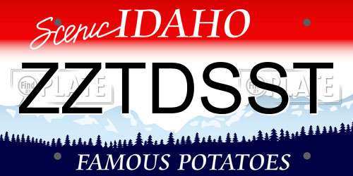 ZZTDSST Idaho License Plate