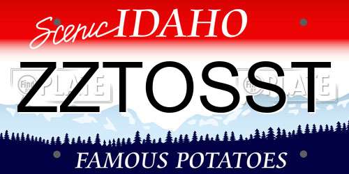 ZZTOSST Idaho License Plate