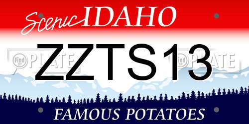 ZZTS13 Idaho License Plate