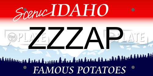 ZZZAP Idaho License Plate