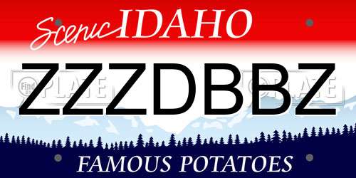 ZZZDBBZ Idaho License Plate