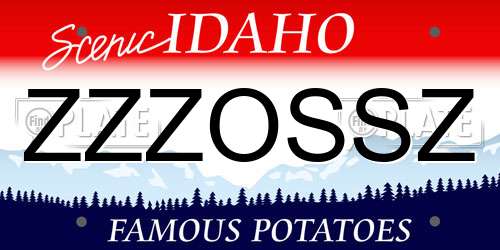 ZZZOSSZ Idaho License Plate