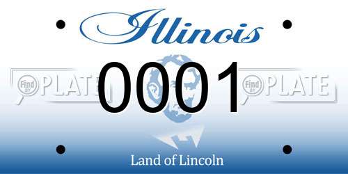 0001 Illinois License Plate