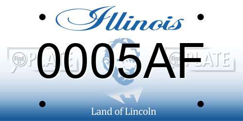 0005AF Illinois License Plate