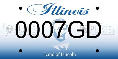 0007GD Illinois License Plate