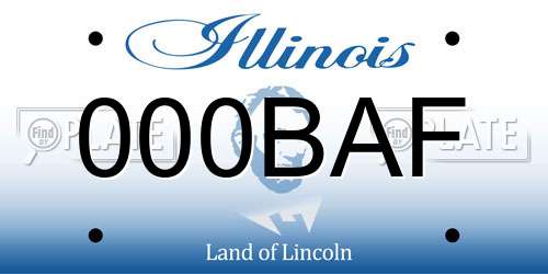 000BAF Illinois License Plate