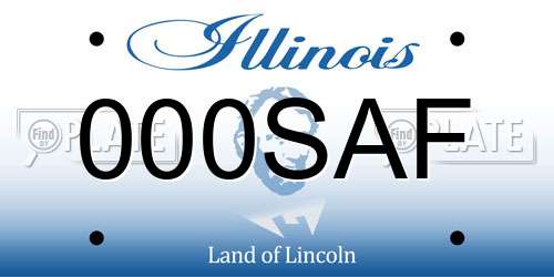 000SAF Illinois License Plate