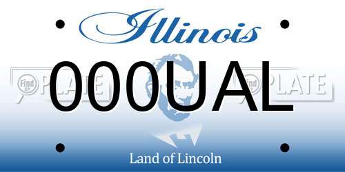 000UAL Illinois License Plate