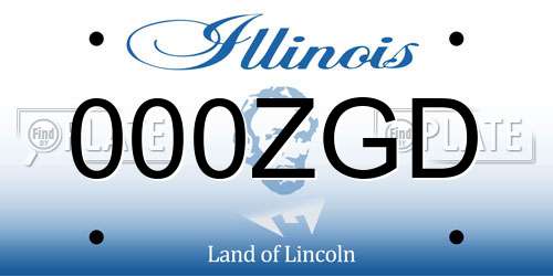 000ZGD Illinois License Plate