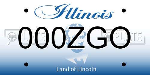 000ZGO Illinois License Plate