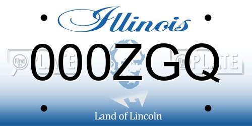 000ZGQ Illinois License Plate