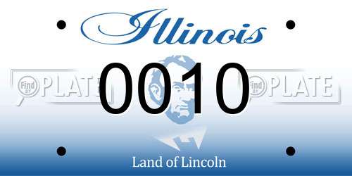 0010 Illinois License Plate