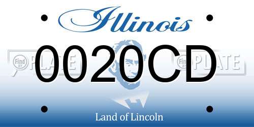 0020CD Illinois License Plate