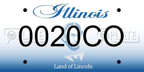 0020CO Illinois License Plate
