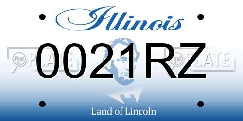 0021RZ Illinois License Plate