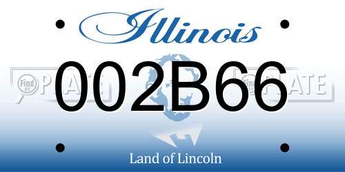 002B66 Illinois License Plate
