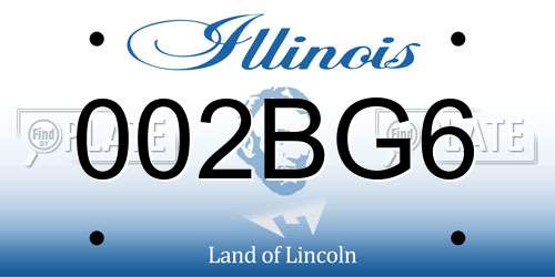 002BG6 Illinois License Plate