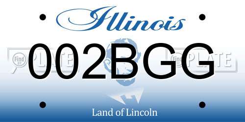 002BGG Illinois License Plate
