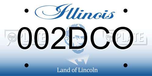 002DCO Illinois License Plate