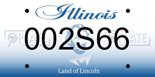 002S66 Illinois License Plate